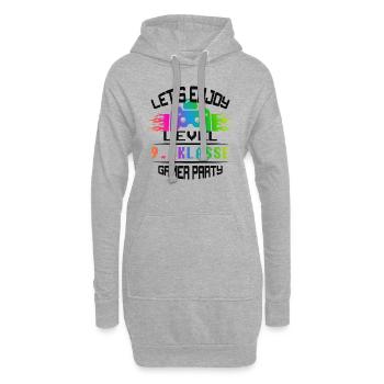 Level 9. KLASSE keep calm and game on - Hoodie-Kleid - Grau meliert - Vorne