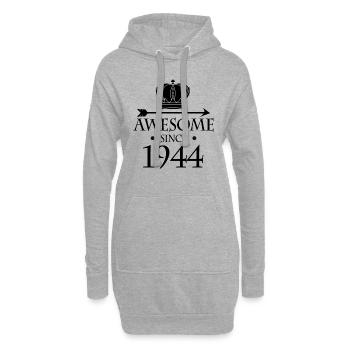 Né en 1944 - Fantastique depuis 1944 - Sweat-shirt à capuche long Femme - gris chiné - Devant