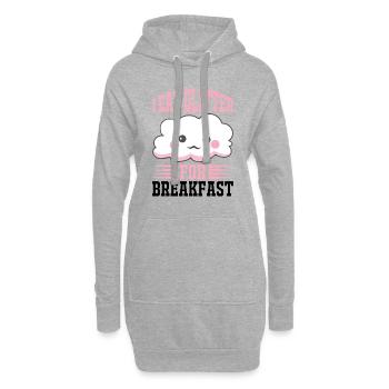 Je mange des paillettes pour le petit déjeuner Licorne - Sweat-shirt à capuche long Femme - gris chiné - Devant