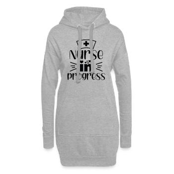 Infirmière en cours - Sweat-shirt à capuche long Femme - gris chiné - Devant