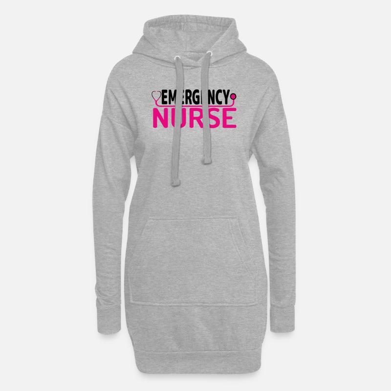 Notfall Krankenschwester - Hoodie-Kleid - Grau meliert