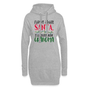 Oubliez le Père Noël, je demande juste à grand-mère - Sweat-shirt à capuche long Femme - gris chiné - Devant