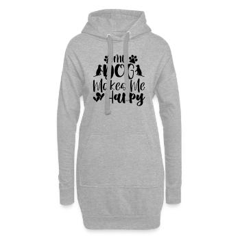 Mon chien me rend heureux - Sweat-shirt à capuche long Femme - gris chiné - Devant