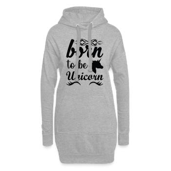 Né pour être une licorne Licorne - Sweat-shirt à capuche long Femme - gris chiné - Devant