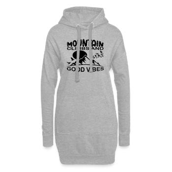 Bergsteigen und gute Vibes Camping - Hoodie-Kleid - Grau meliert - Vorne