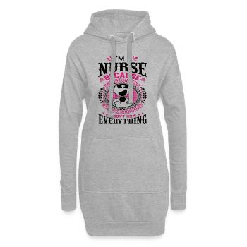 Krankenschwester - Hoodie-Kleid - Grau meliert - Vorne