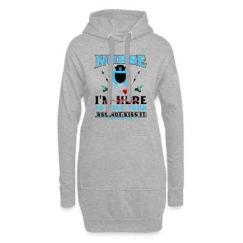 Infirmière ici pour vous aider - Sweat-shirt à capuche long Femme - gris chiné - Devant