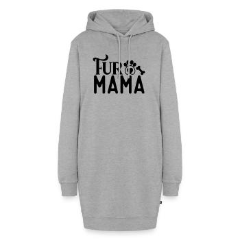 Maman de fourrure - Sweat-shirt à capuche long Femme - gris chiné - Devant