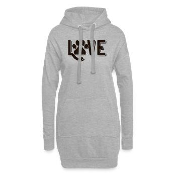 Chère patte de chien - Sweat-shirt à capuche long Femme - gris chiné - Devant