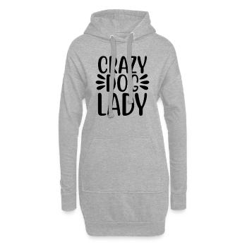 Verrückte Hundedame - Hoodie-Kleid - Grau meliert - Vorne