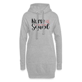 Escouade d’infirmières - Sweat-shirt à capuche long Femme - gris chiné - Devant