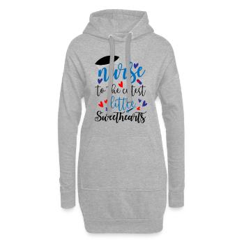Infirmière aux amoureux - Sweat-shirt à capuche long Femme - gris chiné - Devant