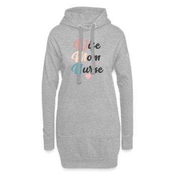 Femme Maman Infirmière - Sweat-shirt à capuche long Femme - gris chiné - Devant