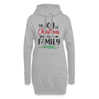 La joie de Noël, c’est la famille - Sweat-shirt à capuche long Femme - gris chiné - Devant
