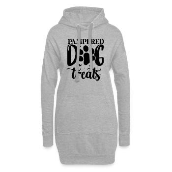 Chien choyé Gâteries Chien - Sweat-shirt à capuche long Femme - gris chiné - Devant