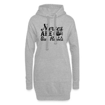 Les infirmières sont nos héroïnes - Sweat-shirt à capuche long Femme - gris chiné - Devant