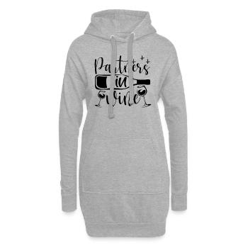 Partner im Wein - Hoodie-Kleid - Grau meliert - Vorne