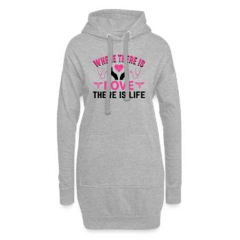 Là où il y a de l’amour, il y a aussi l’infirmière - Sweat-shirt à capuche long Femme - gris chiné - Devant