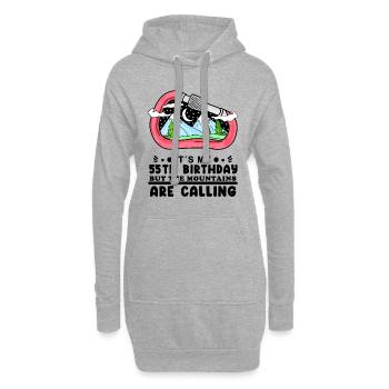 Wandern 55. Geburtstag Wanderer 55 Jahre alt - Hoodie-Kleid - Grau meliert - Vorne