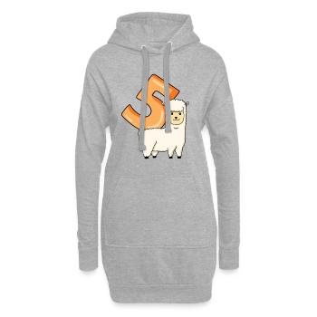 5 Jahre alt - 5. Geburtstag mit Tier Motiv - Hoodie-Kleid - Grau meliert - Vorne