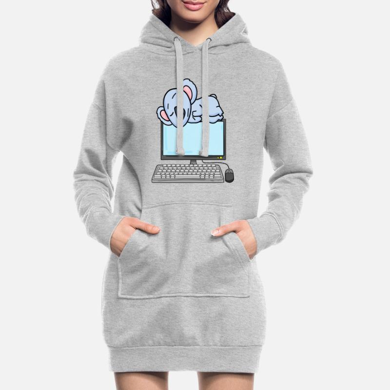 Koala Computer Nerd Programmierer Geschenk Hoodie-Kleid