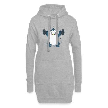 Pingouin à Weightlifting Fitness Antarctica - Sweat-shirt à capuche long Femme - gris chiné - Devant