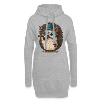 Monokel-Igel - Hoodie-Kleid - Grau meliert - Vorne