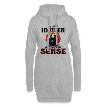 Lustig - So viele Idioten und nur eine Sense - Hoodie-Kleid - Grau meliert - Vorne