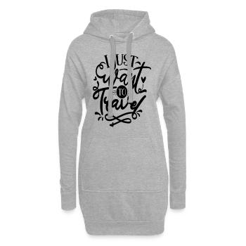 Ich will einfach nur reisen - Hoodie-Kleid - Grau meliert - Vorne