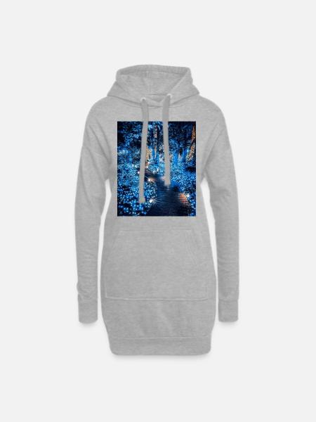 Betreten Sie den Wald - Hoodie-Kleid - Grau meliert