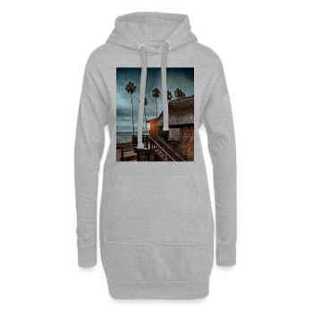 Maison près de la plage, Hawaï, États-Unis - Sweat-shirt à capuche long Femme - gris chiné - Devant