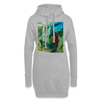 Peinture murale de crocodile, Mexico - Sweat-shirt à capuche long Femme - gris chiné - Devant