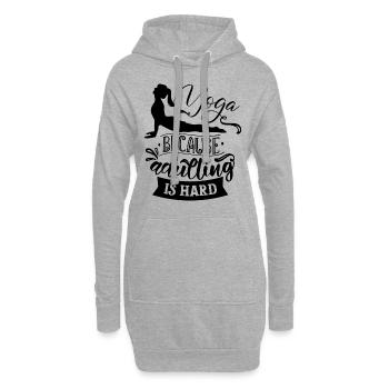 Le yoga parce que l’âge adulte est difficile - Sweat-shirt à capuche long Femme - gris chiné - Devant