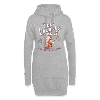 Moutons avec des pelotes de laine pour le tricot et le crochet - Sweat-shirt à capuche long Femme - gris chiné - Devant