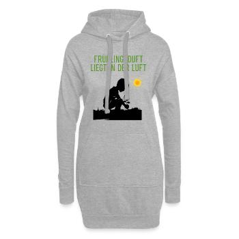 Le parfum du printemps est dans l’air pour les jardiniers - Sweat-shirt à capuche long Femme - gris chiné - Devant