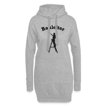 Drôle de directeur de la construction en chef de la conception du chantier de construction - Sweat-shirt à capuche long Femme - gris chiné - Devant