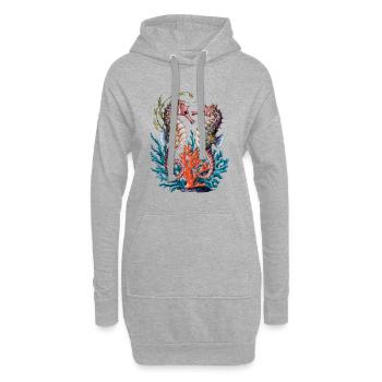 Seepferdchen streicheln das Seepferdchen - Hoodie-Kleid - Grau meliert - Vorne