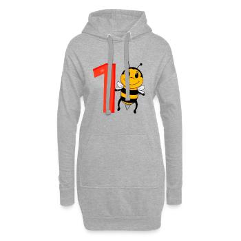 1 an - Inscription à l’école - Motif abeille - Numéro 1 - Sweat-shirt à capuche long Femme - gris chiné - Devant