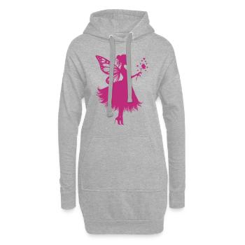 Zauberhafte Fee mit Blume - Hoodie-Kleid - Grau meliert - Vorne