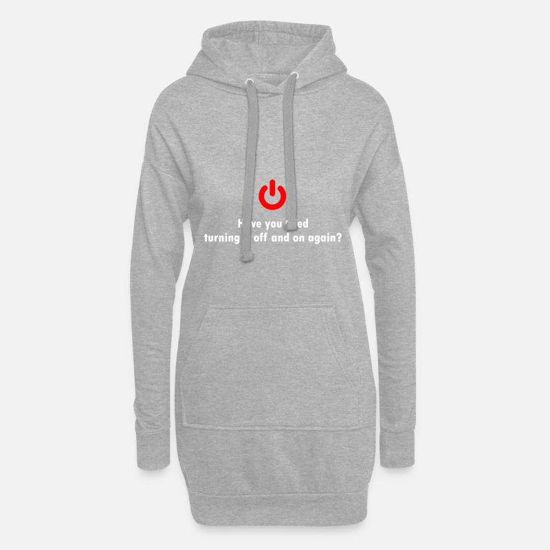 Technischer Support IT Techniker Technik Geschenk - Hoodie-Kleid - Grau meliert