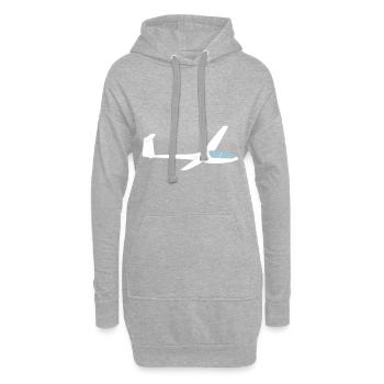 Kestrel 401 Segelflugzeug Segelflieger gleiten - Hoodie-Kleid - Grau meliert - Vorne