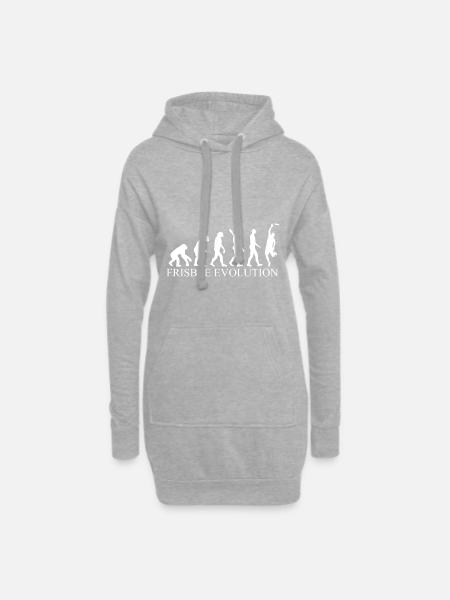 Frisbee Evolution - Hoodie-Kleid - Grau meliert