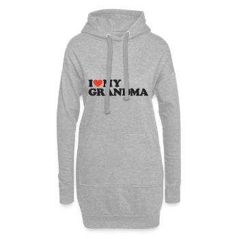 J’adore ma chemise cœur de grand-mère - Sweat-shirt à capuche long Femme - gris chiné - Devant