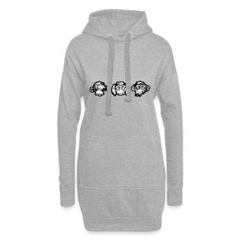 Die drei Affen - Hoodie-Kleid - Grau meliert - Vorne
