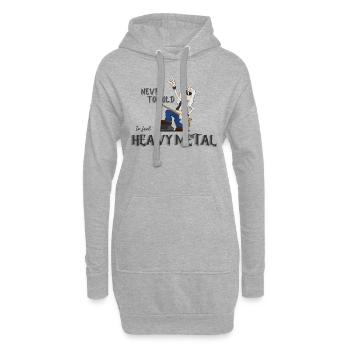 Métal oldie - Sweat-shirt à capuche long Femme - gris chiné - Devant