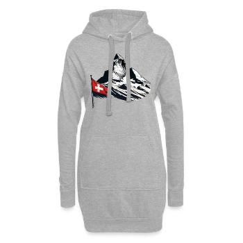 Berg Matterhorn Horu Alpen Wandern Klettern - Hoodie-Kleid - Grau meliert - Vorne
