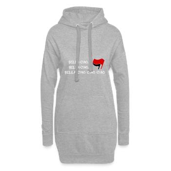 bella ciao antifa flagge fahne - Hoodie-Kleid - Grau meliert - Vorne