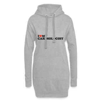 J’adore ma chemise cardiologue coeur - Sweat-shirt à capuche long Femme - gris chiné - Devant