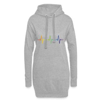HEARTBEAT Rainbow Gay Pride CSD LGBT Gift - Hoodie Dress - heather grey - Front
