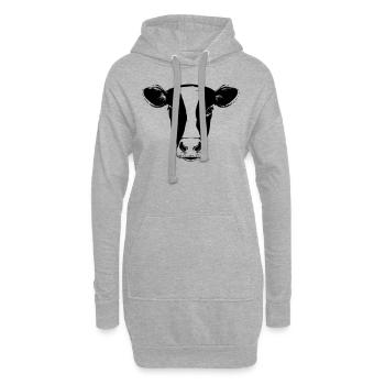 Vache ferme animaux ferme des animaux tête - Sweat-shirt à capuche long Femme - gris chiné - Devant